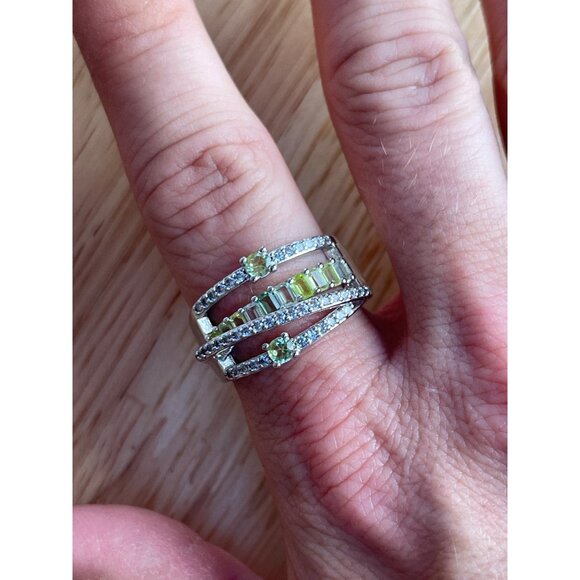 Bomb Party Jewelry - Bomb Party RBP6481 "Everything I Want" Array of Lab Created Peridot Sz 9